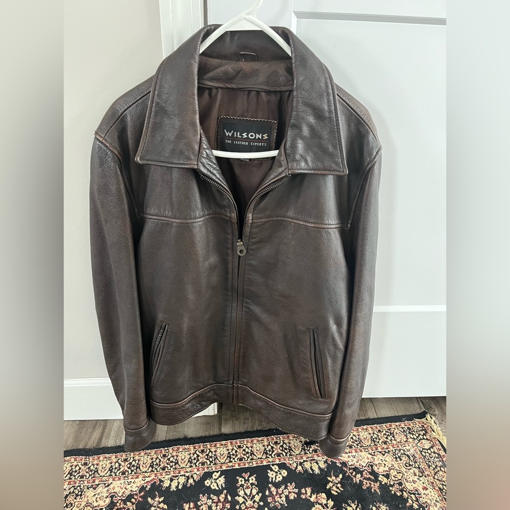 Mens Wilson leather leather jacket medium